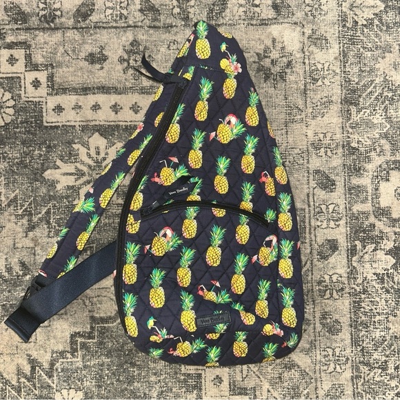 Vera Bradley Handbags - Vera Bradley Black Pineapple Sling Bag